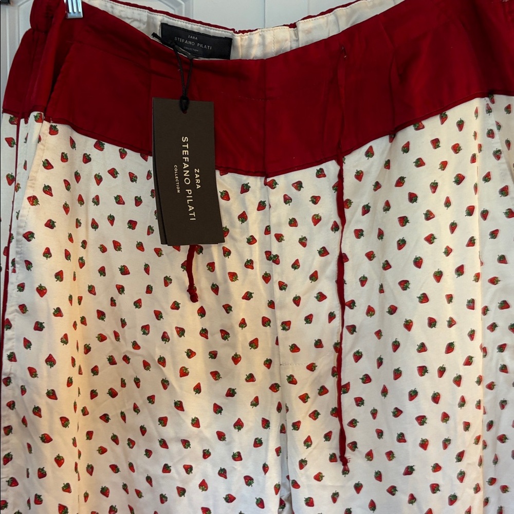 Satin satin strawberry pant Zara nwt - Picture 3 of 8